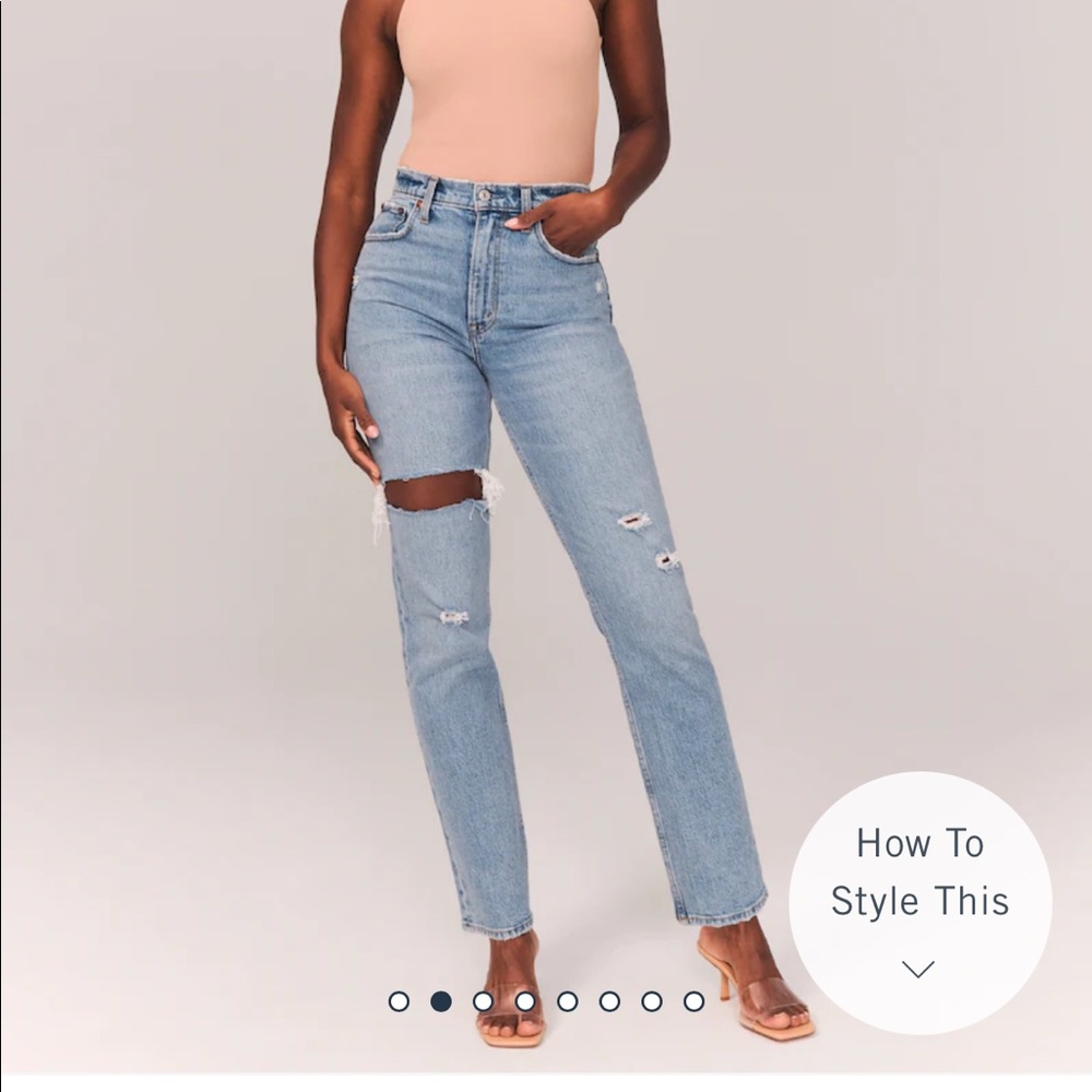 Abercrombie Curve Love 90s High Rise Straight Jean